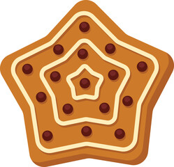 Traditional christmas cookies flat icon Ginger star sweets