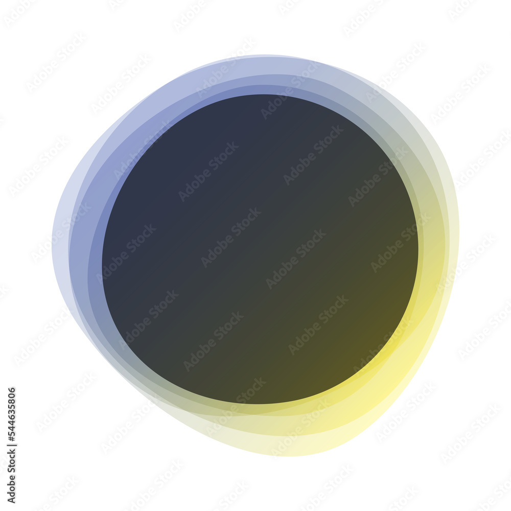 Poster round circles frame overlay colorful pastel gradient blue violet yellow with black empty space for t