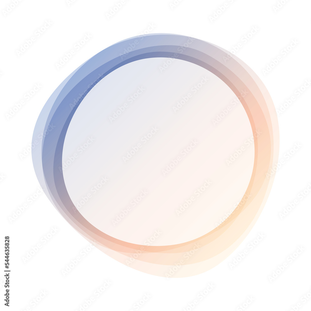 Poster Round circles frame overlay colorful pastel gradient blue orange with white empty space for text for banner, background, template