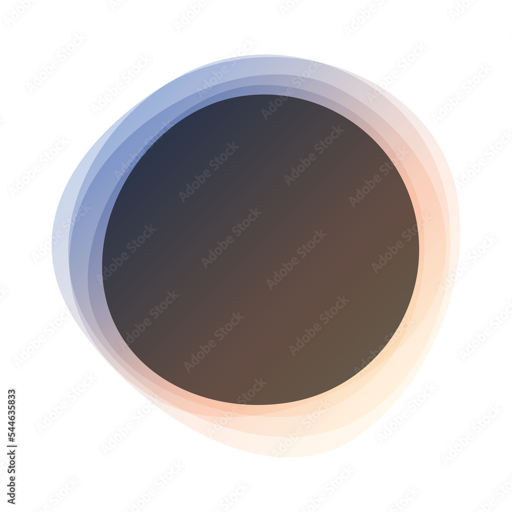 Poster Round circles frame overlay colorful pastel gradient blue orange with black empty space for text for banner, background, template