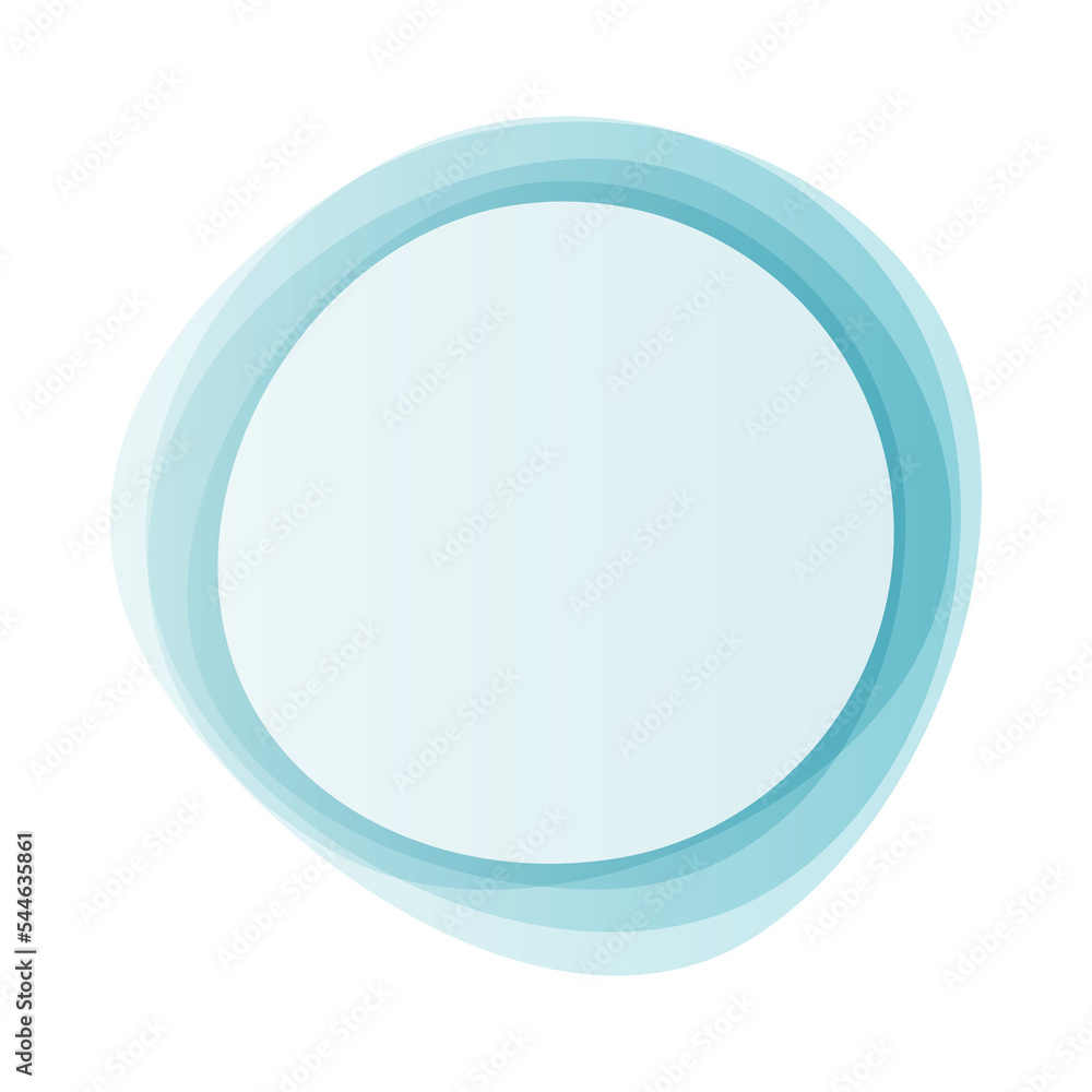 Aufkleber Round circles frame overlay colorful pastel gradient teal blue with white empty space for text for banner, background, template