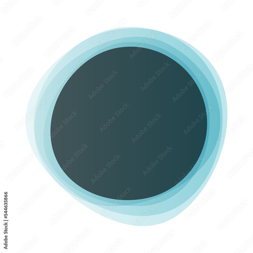 Poster Round circles frame overlay colorful pastel gradient teal blue with black empty space for text for banner, background, template