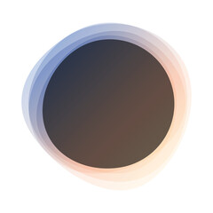 Round circles frame overlay colorful pastel gradient blue orange with black empty space for text for banner, background, template