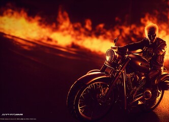 Fototapeta na wymiar Bike on fire