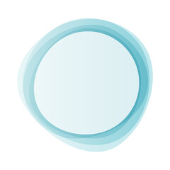 Round circles frame overlay colorful pastel gradient teal blue with white empty space for text for banner, background, template