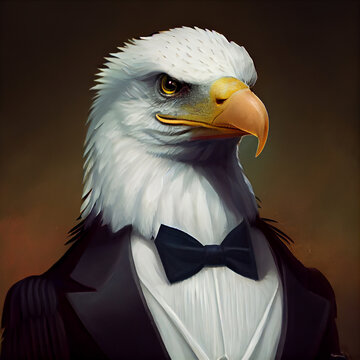 Eagle In A Tuxedo And Bowtie