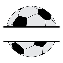 Soccer Ball Split Name Frame,  Split Monogram