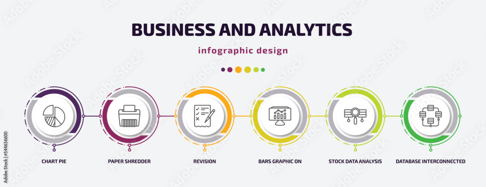 Poster business and analytics infographic template with icons and 6 step or option. business and analytics 