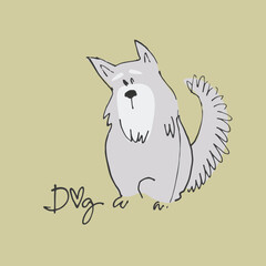 Print funny dog. Perfect for kids. Puppies, dog, terrier doodles on white background