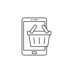 Online purchases icon in line style icon, isolated on white background