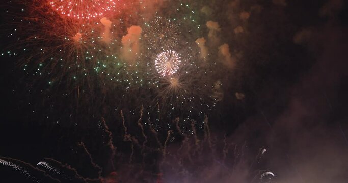 Fuegos artificiales en zocalo ciudad de mexico