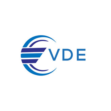 VDE letter logo. VDE blue image on white background. VDE vector logo design for entrepreneur and business. VDE best icon.