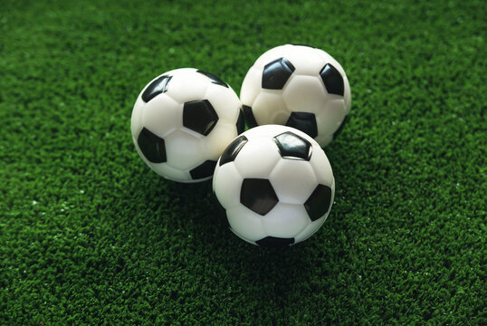 Soccer ball on the football field.