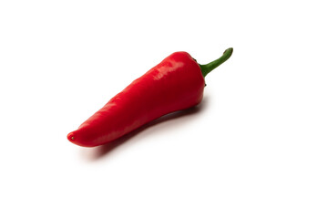 Red hot chili pepper isolated on a white background.