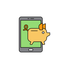 Mobile saving icon in color, isolated on white background 