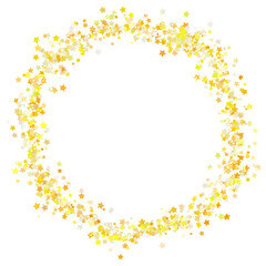 かわいい黄色　星の丸フレーム　円形　PNG