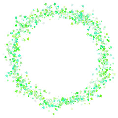 かわいい緑色　星の丸フレーム　円形　PNG