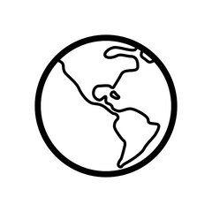 Earth planet linear icon
