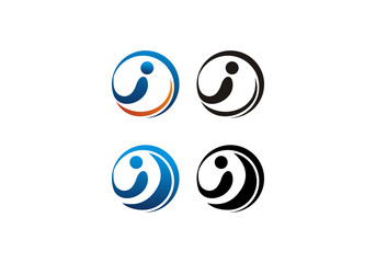 initial logo letter I initial company icon business logo background illustration
