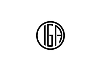 initial logo letter IGA initial company icon business logo background illustration