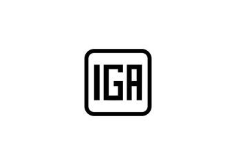 initial logo letter IGA initial company icon business logo background illustration