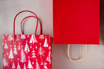 paper gift bags, copy space, boxing day, mockup, boxing day