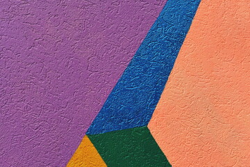 Wall with colorful geometric pattern
