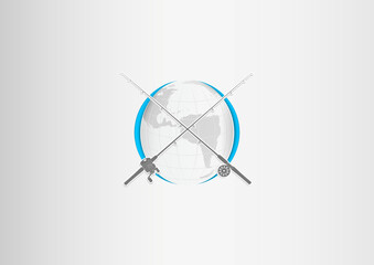 paper fishing roads on world background