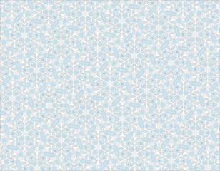 Snowflake line pattern. Layered winter season ornate snowflakes background.