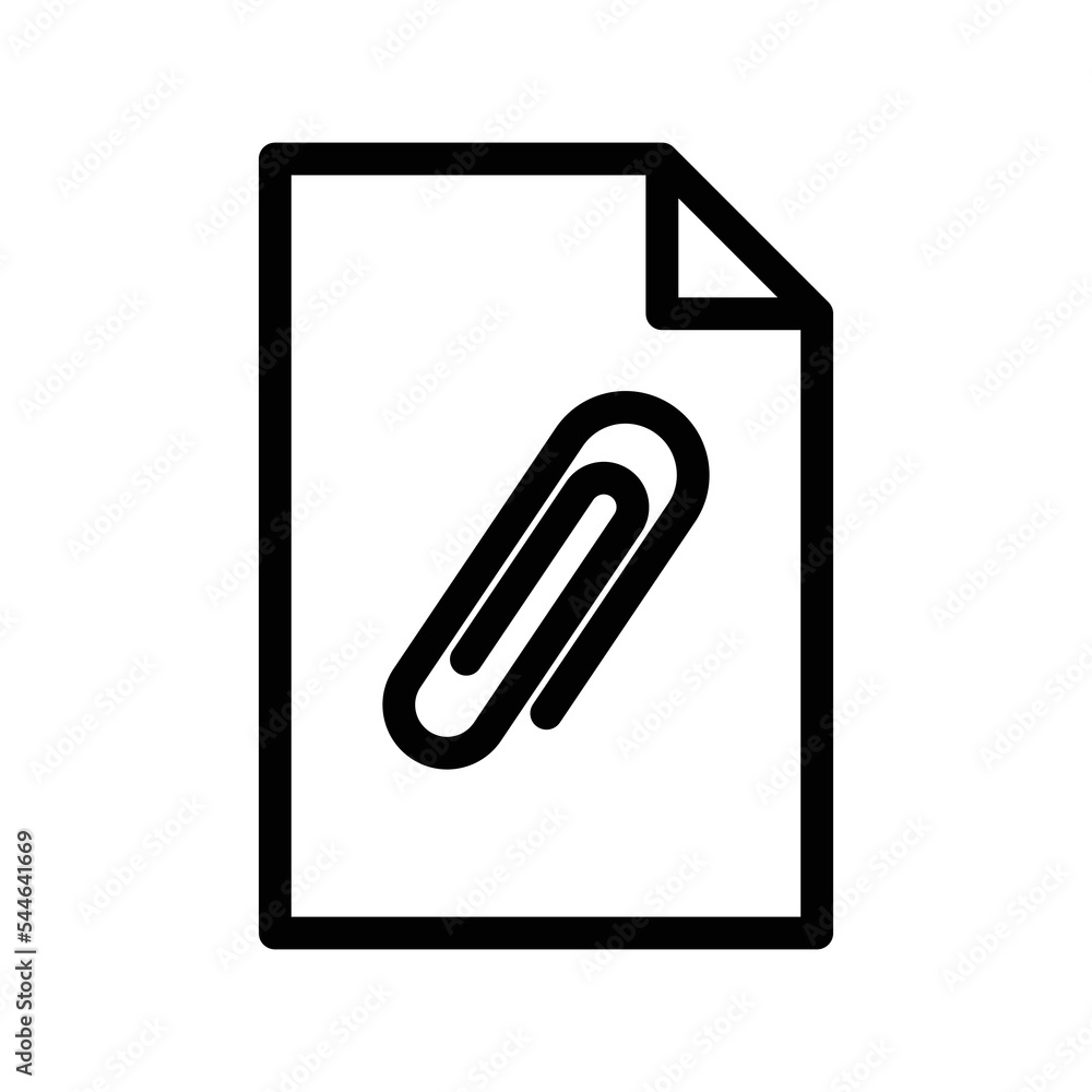 Poster paper line icon illustration with paper clip. suitable for document attachment icon. icon related to