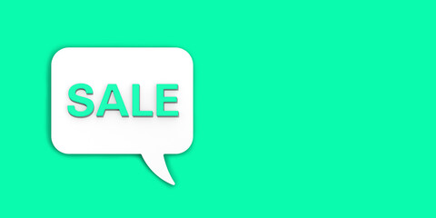 Notification of the promotion. Collection sale. Seasonal sale. Profit. Inscription sale. Horizontal image. Banner for insertion into site. 3D image. 3D rendering.