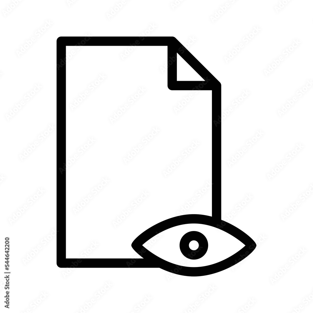 Poster paper line icon illustration with eye. suitable for viewed document, viewed file. icon related to do