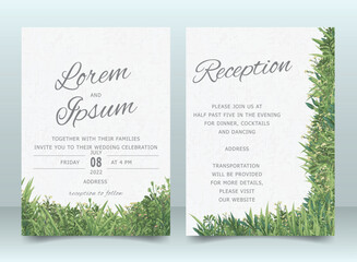 Elegant Greenery Wedding invitation