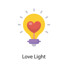 Love Light Vector Flat Icon Design illustration. Love Symbol on White background EPS 10 File