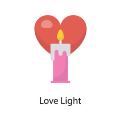 Love Light Vector Flat Icon Design illustration. Love Symbol on White background EPS 10 File