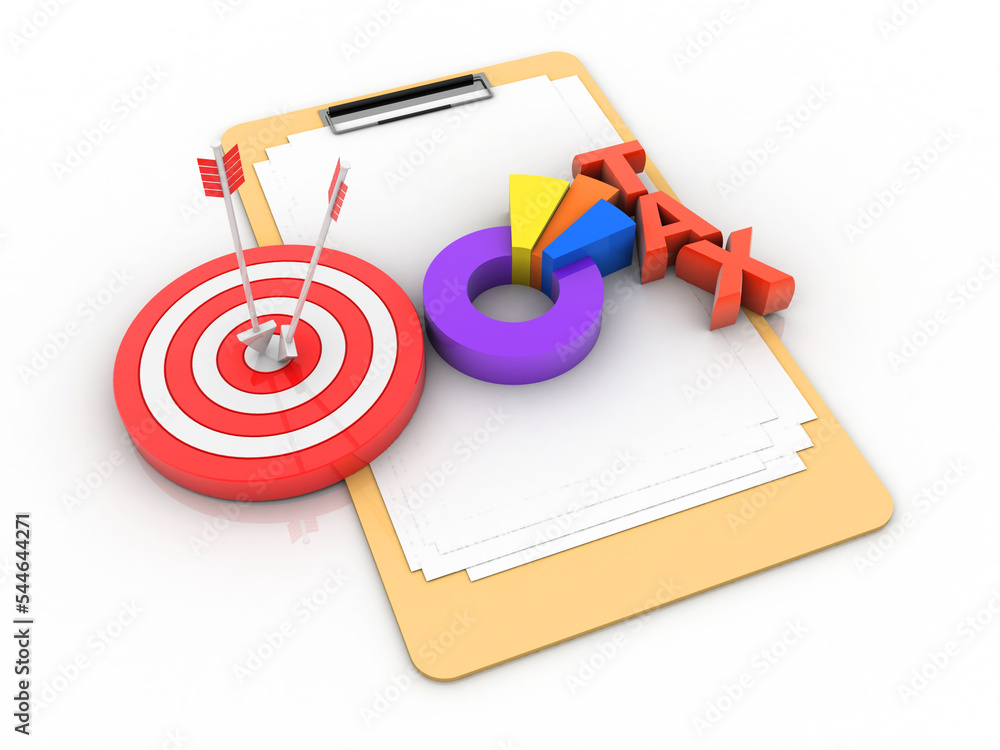 Poster 3d rendering stock market online business concept. business graph with target arrow