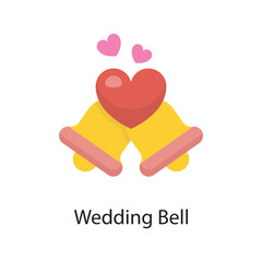 Wedding Bell Vector Flat Icon Design illustration. Love Symbol on White background EPS 10 File