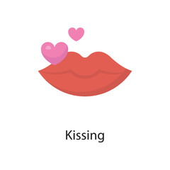 Kissing Vector Flat Icon Design illustration. Love Symbol on White background EPS 10 File