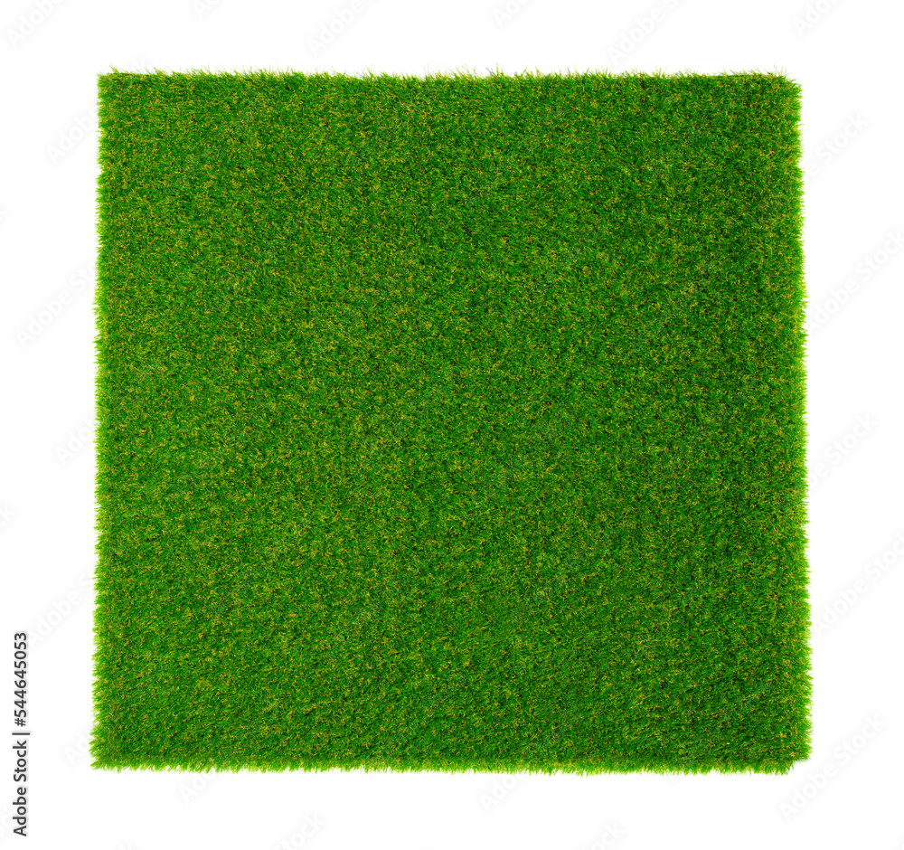 Sticker Green grass carpet on white