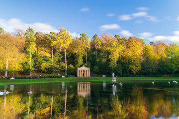 autumn landscape with lake and trees