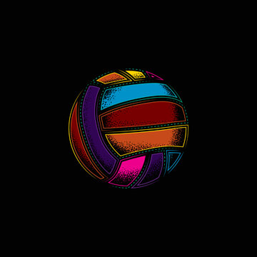 Original vector illustration. A volleyball ball. A design element.