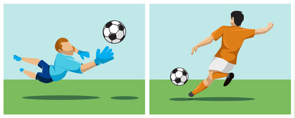 Futbol players. goalkeeper. striker. forward. futbol soccer. fotball ball