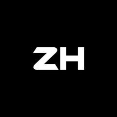 ZH letter logo design with black background in illustrator, vector logo modern alphabet font overlap style. calligraphy designs for logo, Poster, Invitation, etc.