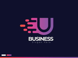 Creative Online Business Modern Letter U Logo Design, Minimalist Style Abstract Vector Logo. Best Hi-Quality Vector Logo And Minimalist. Technology Letter U Template Design.