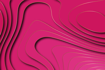 Abstract luxurious colorful paper cut shapes background and topography map concept. Vector illustration.