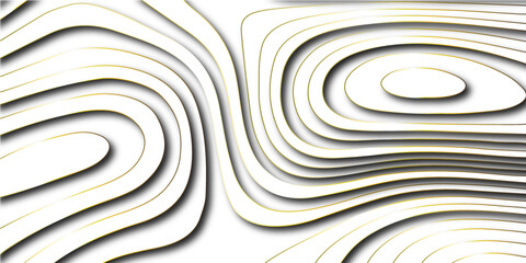 Abstract luxurious colorful white, golden paper cut shapes background and topography map concept. Vector illustration.