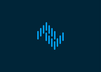 letter av with sound wave logo design vector illustration template