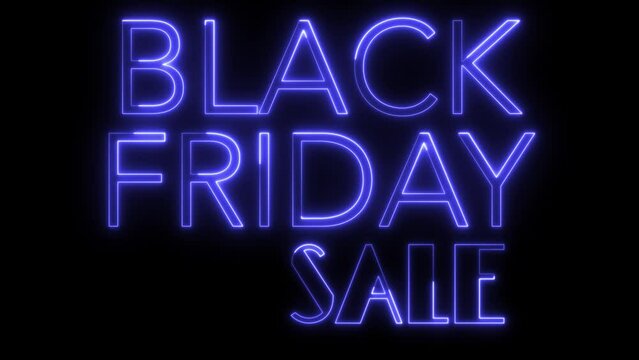Black Friday sale in purple neon letters