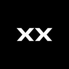 XX letter logo design with black background in illustrator, vector logo modern alphabet font overlap style. calligraphy designs for logo, Poster, Invitation, etc.