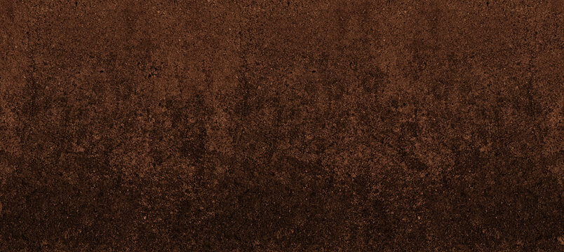 Bronze color rough texture. Dark brown textured surface. Abstract grunge widescreen background